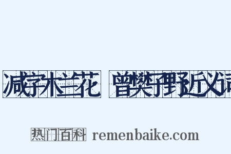 减字木兰花·曾樊子野近义词是什么意思的图片